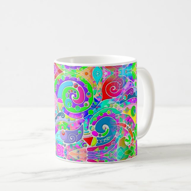 Handgemachte und digital gestrichene Muster Art 22 Kaffeetasse (VorderseiteRechts)