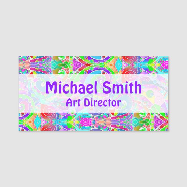 Handgemachte und digital gestrichene Muster Art 22 Namensschild (Vorderseite)