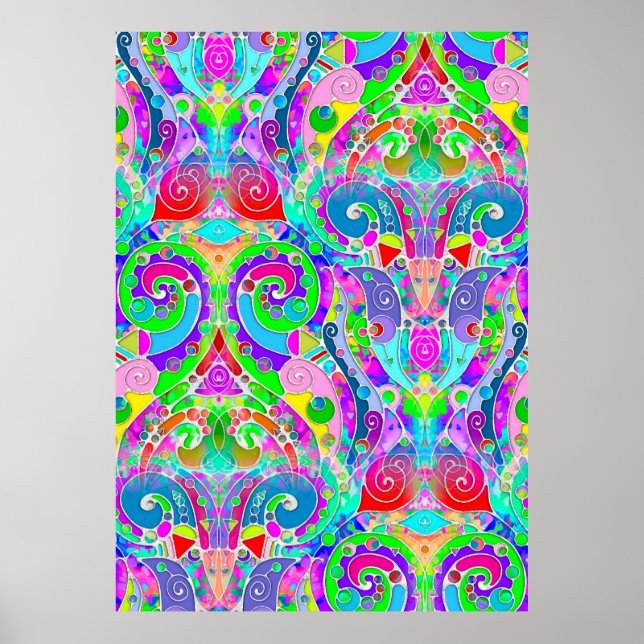 Handgemachte und digital gestrichene Muster Art 22 Poster (Vorne)