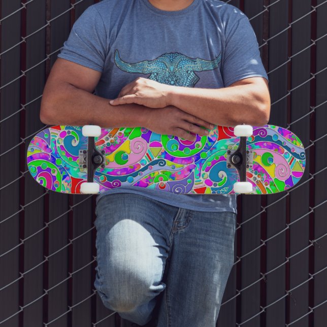 Handgemachte und digital gestrichene Muster Art 22 Skateboard (Außenbereich 3)