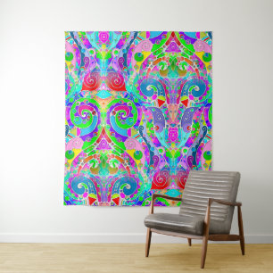 Handgemachte und digital gestrichene Muster Art 22 Wandteppich