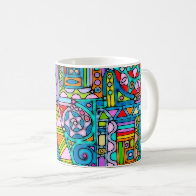 Handgemachte und digital gestrichene Muster Art 53 Kaffeetasse (VorderseiteRechts)