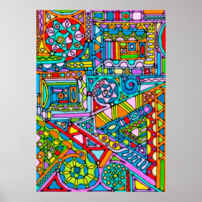 Handgemachte und digital gestrichene Muster Art 53 Poster (Vorne)