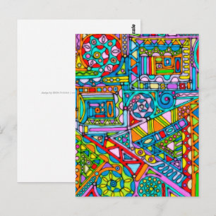 Handgemachte und digital gestrichene Muster Art 53 Postkarte