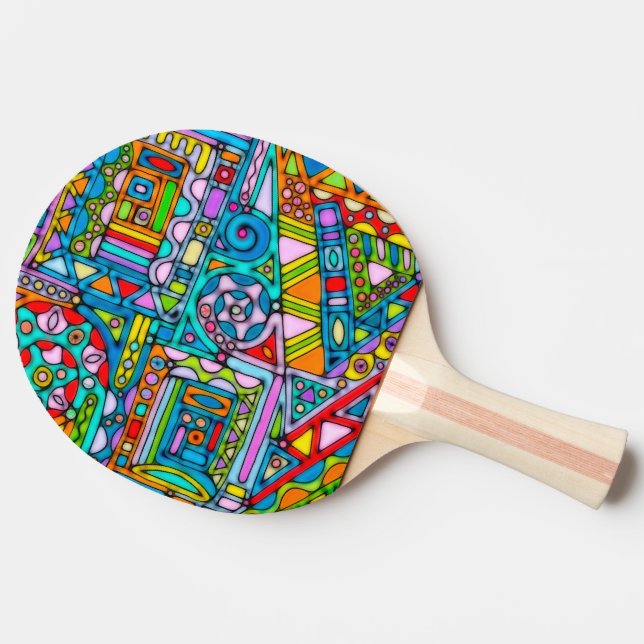 Handgemachte und digital gestrichene Muster Art 53 Tischtennis Schläger (Seitenansicht)