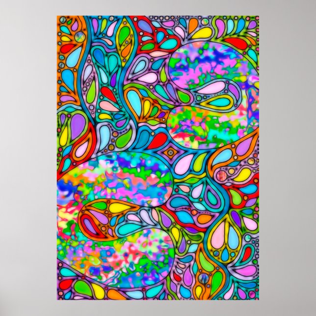 Handgemachte und digital gestrichene Muster Art 54 Poster (Vorne)