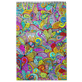 Handgemachte und digital gestrichene Muster Art 6 Kalender