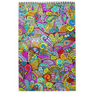 Handgemachte und digital gestrichene Muster Art 6 Kalender