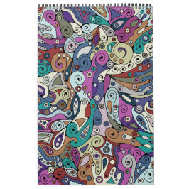 Handgemachte und digital gestrichene Muster Art 8 Kalender