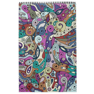 Handgemachte und digital gestrichene Muster Art 8 Kalender