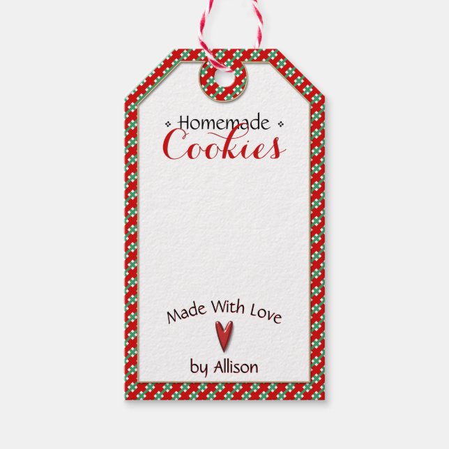 Handgemachte und hausgemachte Cookies | Handwerk | Geschenkanhänger (Vorderseite)