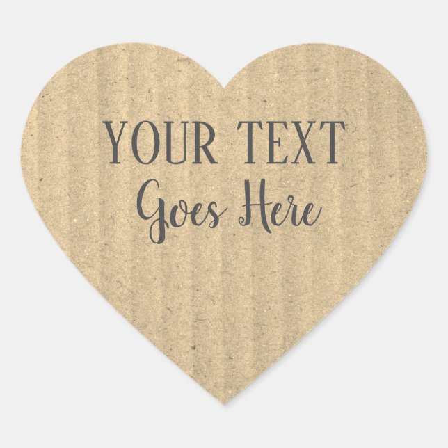 Handgemachte Ware Rustikales einfaches Handwerkspa Herz-Aufkleber (Vorderseite)