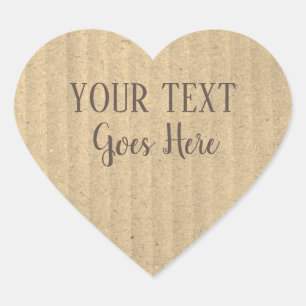 Handgemachte Ware Rustikales einfaches Handwerkspa Herz-Aufkleber