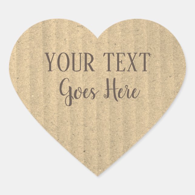 Handgemachte Ware Rustikales einfaches Handwerkspa Herz-Aufkleber (Vorderseite)