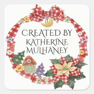Handgemachter/Crafter-Aufkleber Quadratischer Aufkleber
