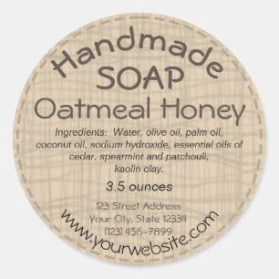 Handgemachter Seifen-Aufkleber-rundes Runder Aufkleber
