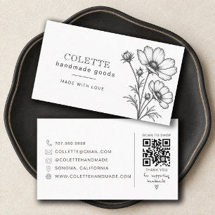 Handgemachtes Blumenlogo Visitenkarte