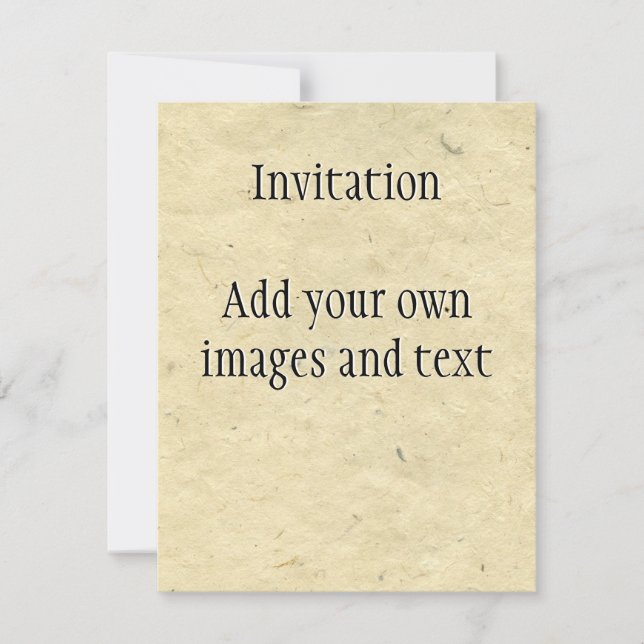 Handgemachtes Faser-Papier Einladung (Vorderseite)