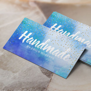Handgemachtes Geschenk Gold Konfetti Elegant Wasse Visitenkarte