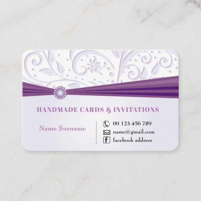 Handgemachtes Handwerk u. Grußkarten Visitenkarte (Vorderseite)