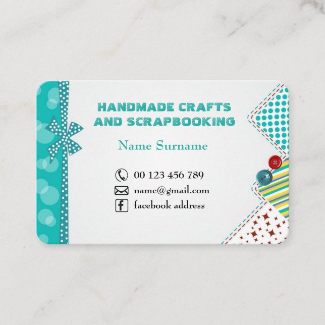 Handgemachtes Handwerk u. Scrapbooking Visitenkarte (Vorderseite)