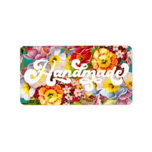 Handgemachtes hübsches Blumenmuster Vintage Primel Adressaufkleber