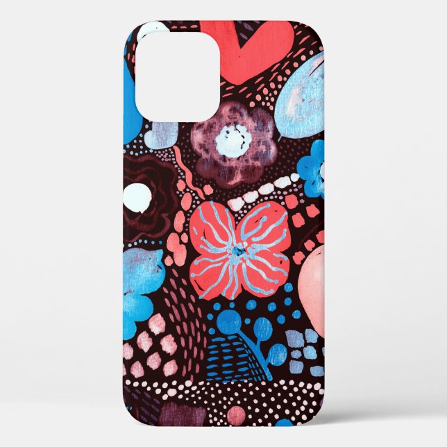 Handgemälde Abstrakte Wasserfarbenkizze Doodle Fl Case-Mate iPhone Hülle (Rückseite)