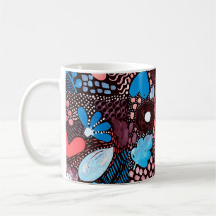 Handgemälde Abstrakte Wasserfarbenkizze Doodle Fl Kaffeetasse
