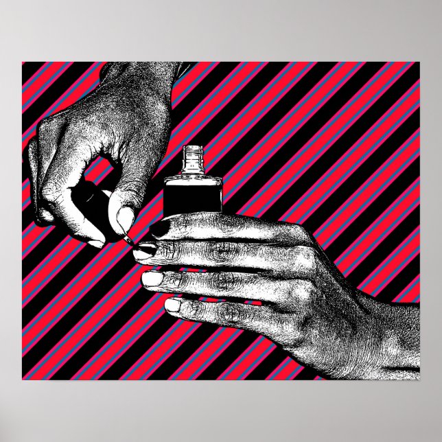 Handgemälde Fingernägel Maniküre Schönheit machen Poster (Vorne)