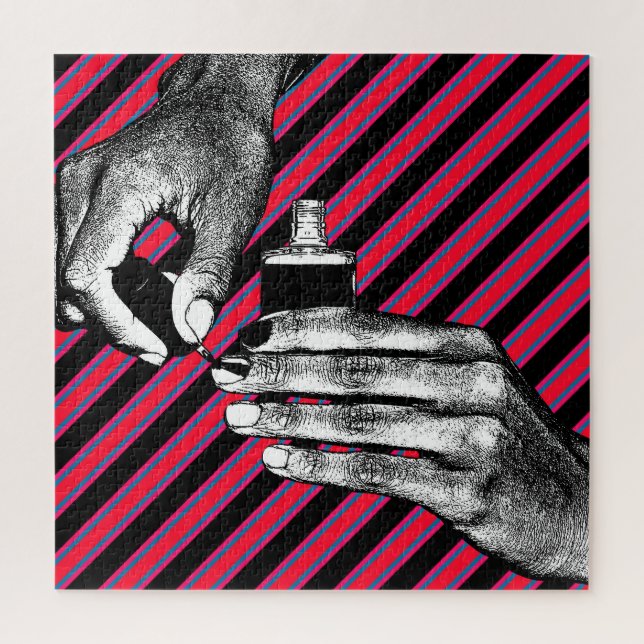 Handgemälde Fingernägel Maniküre Schönheit machen Puzzle (Vertikal)