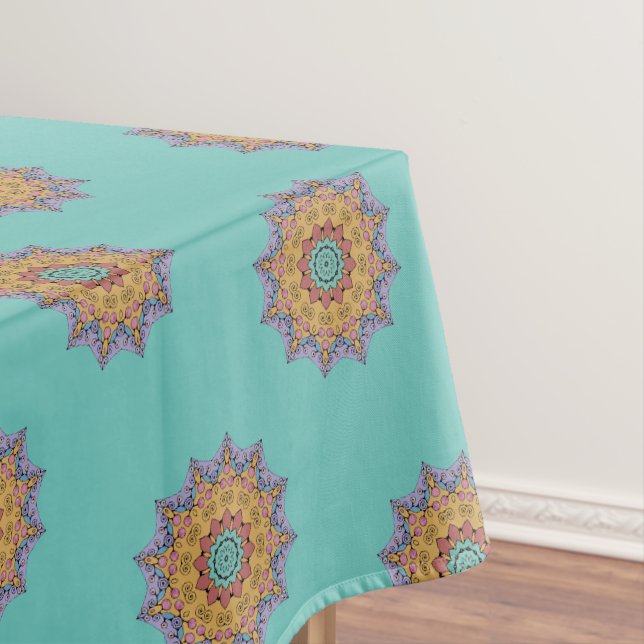 Handgemälde Mandala Uhr Gesicht 1 Tischdecke (Beispiel)
