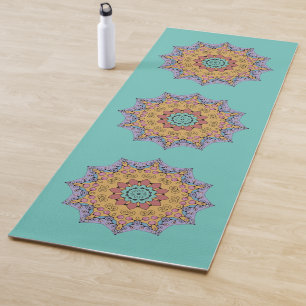 Handgemälde Mandala Uhr Gesicht 1 Yogamatte