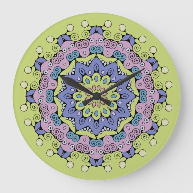 Handgemälde Mandala Uhr Gesicht 2 (Vorderseite)