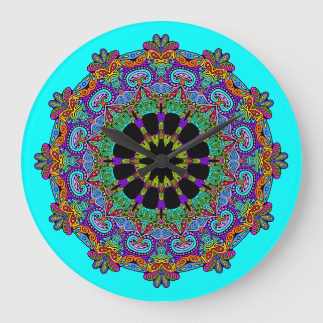 Handgemälde Mandala Uhr Gesicht 24 (Vorderseite)