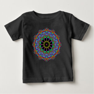 Handgemälde Mandala Uhr Gesicht 24 Baby T-shirt