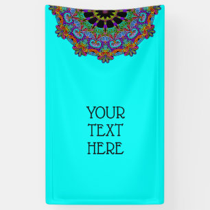Handgemälde Mandala Uhr Gesicht 24 Banner