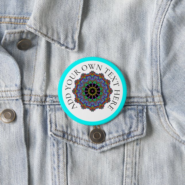 Handgemälde Mandala Uhr Gesicht 24 Button (Beispiel)
