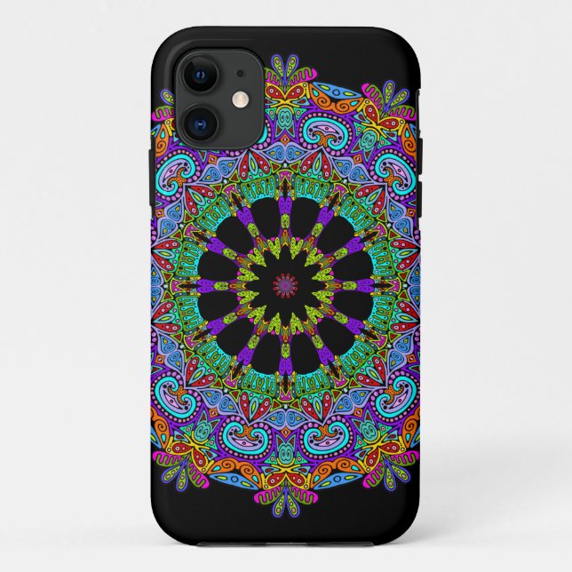 Handgemälde Mandala Uhr Gesicht 24 Case-Mate iPhone Hülle (Rückseite)