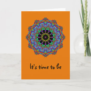 Handgemälde Mandala Uhr Gesicht 24 Karte