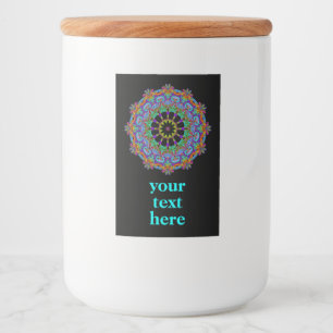 Handgemälde Mandala Uhr Gesicht 24 Lebensmitteletikett