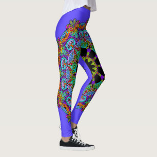 Handgemälde Mandala Uhr Gesicht 24 Leggings