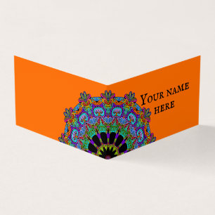 Handgemälde Mandala Uhr Gesicht 24 Visitenkarten