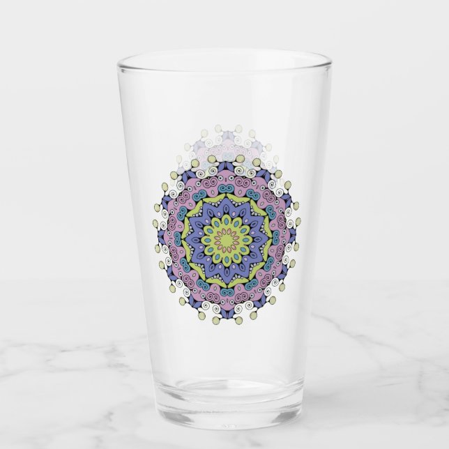 Handgemälde Mandala Uhr Gesicht 2 Glas (Vorderseite)