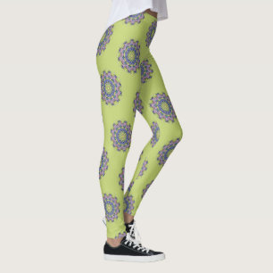 Handgemälde Mandala Uhr Gesicht 2 Leggings