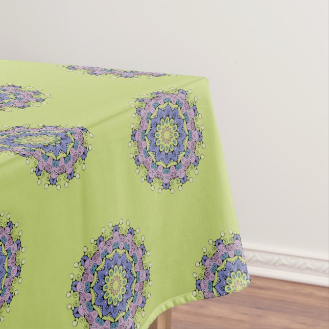 Handgemälde Mandala Uhr Gesicht 2 Tischdecke (Beispiel)