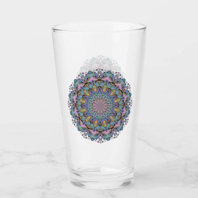 Handgemälde Mandala Uhr Gesicht 3 Glas (Vorderseite)
