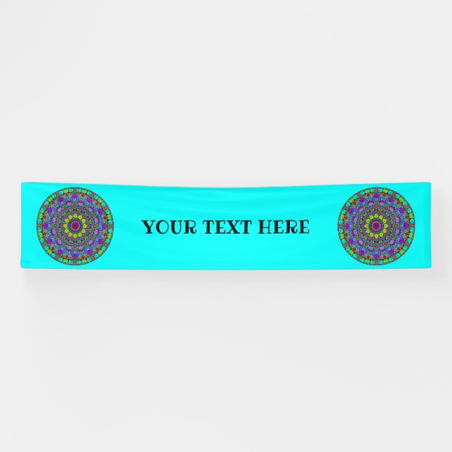 Handgemälde Mandala Uhrengesicht 4 Banner (Horizontal)