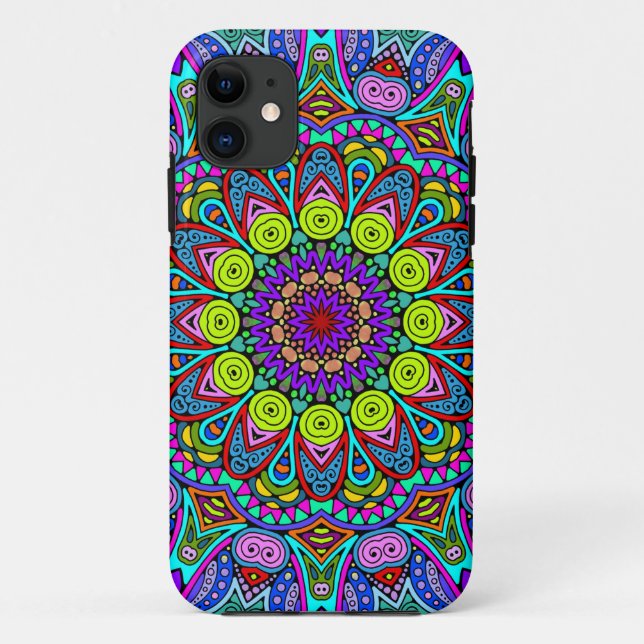 Handgemälde Mandala Uhrengesicht 4 Case-Mate iPhone Hülle (Rückseite)