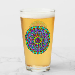 Handgemälde Mandala Uhrengesicht 4 Glas