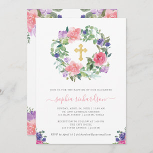 Handgemälde  Trendy Watercolor Taufe Einladung